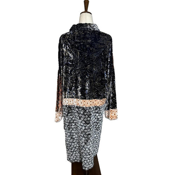 Free People We The Free Vancouver Velvet Buttondown Shacket Jacket Patchwork XS - Picture 4 of 8